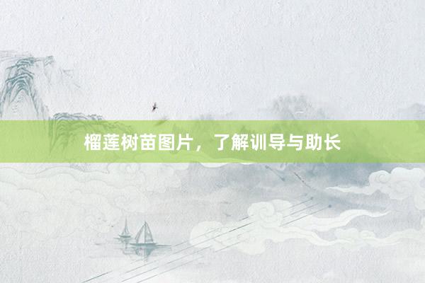榴莲树苗图片，了解训导与助长